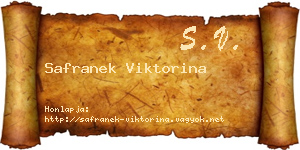 Safranek Viktorina névjegykártya